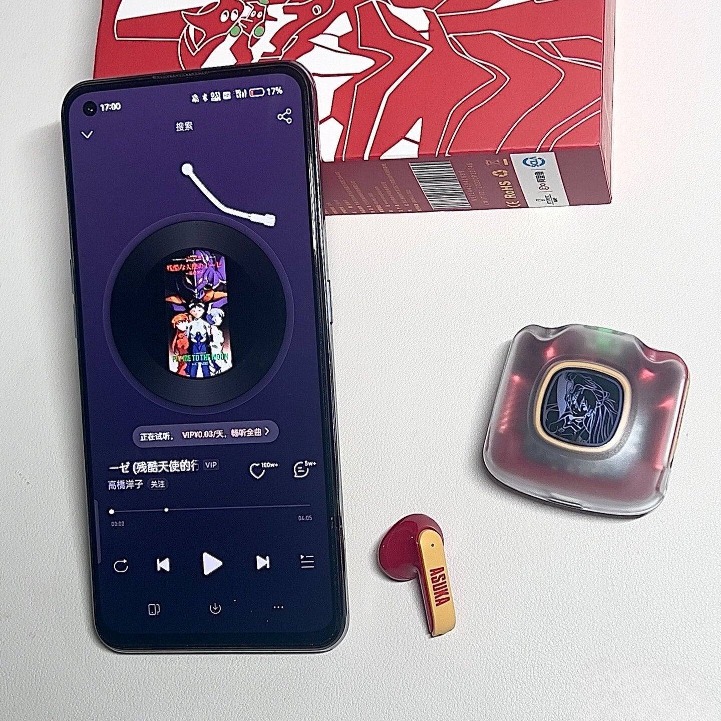 Stumpe EVA-02 Neon Genesis Evangelion Asuka Noise Cancelling Wireless Earphones