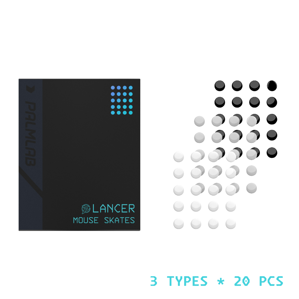 Lancer Mouse Skates – 60 Dot Set for All Mousepads, 3 Sliding Speeds